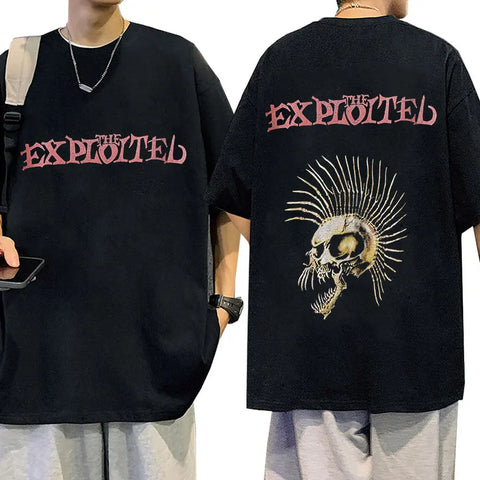 The Exploited Band Vintage Graphic T Shirt Men's Hip Hop Trend T-shirt Men 100% Cotton Oversized T Shirts Punk concert going - Kool Cat Records T Shirts N More