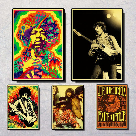 Rock Star Jimi Hendrix  poster  great room  decor  for music lovers - Kool Cat Records T Shirts N More