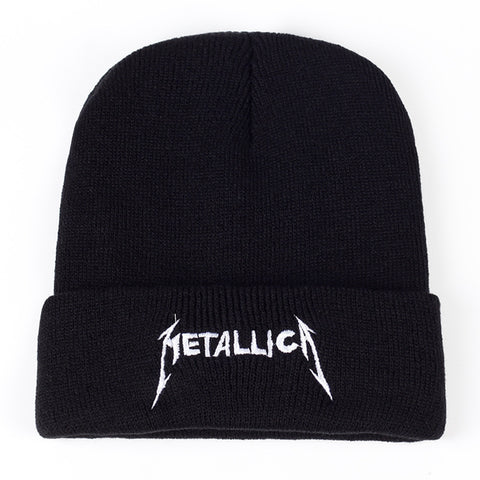Metallica Band Beanies unisex Rock Embriodery white logo - Kool Cat Records T Shirts N More