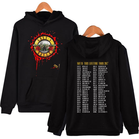 Guns and Roses Mens Hoodies Autumn Winter Hoodie Sweatshirt Men Rock Band Tracksuit Hip Hop Fashion Jacket Coat Guns N Roses - Kool Cat Records T Shirts N More