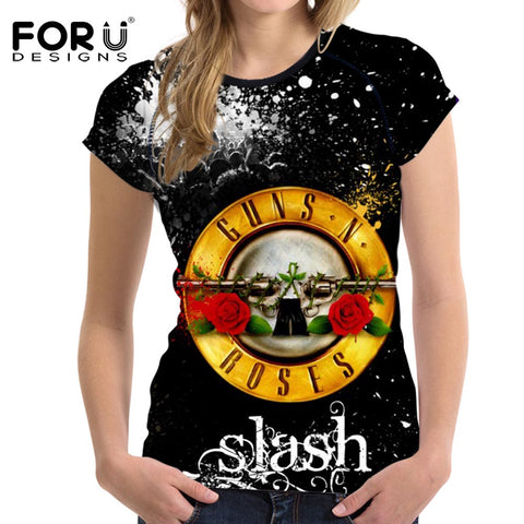 Guns N Roses shirt sleeve Printed Female T-shirt - Kool Cat Records T Shirts N More