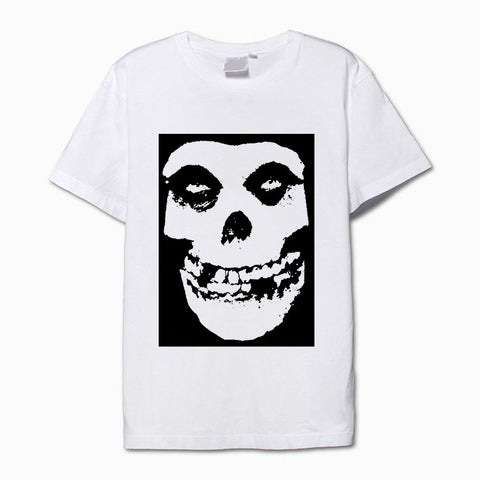 The misfits black and white skull mask printing vintage t shirt - Kool Cat Records T Shirts N More