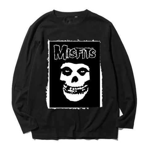 The misfits Long Sleeves T Shirt black or gray - Plus sizes available - Kool Cat Records T Shirts N More