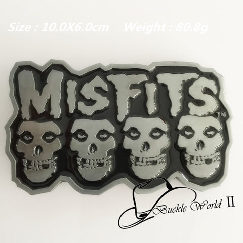 MISFITS skull belt buckle 10*6cm Silver Black Metal For 4cm Wide Belt Men Women Jeans accessories - Kool Cat Records T Shirts N More