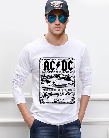 AC/ DC men's long sleeve T-shirts Rock And Roll  100% cotton casual crossfit hip hop brand man t shirt - Kool Cat Records T Shirts N More