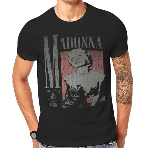 Unisex Madonna T Shirt Rock Band Tees Black Retro - Kool Cat Records T Shirts N More